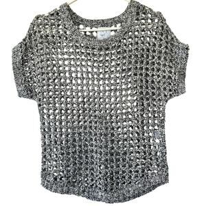 Vintage New York & company open knit dolman short sleeve summer Y2K slouchy XS